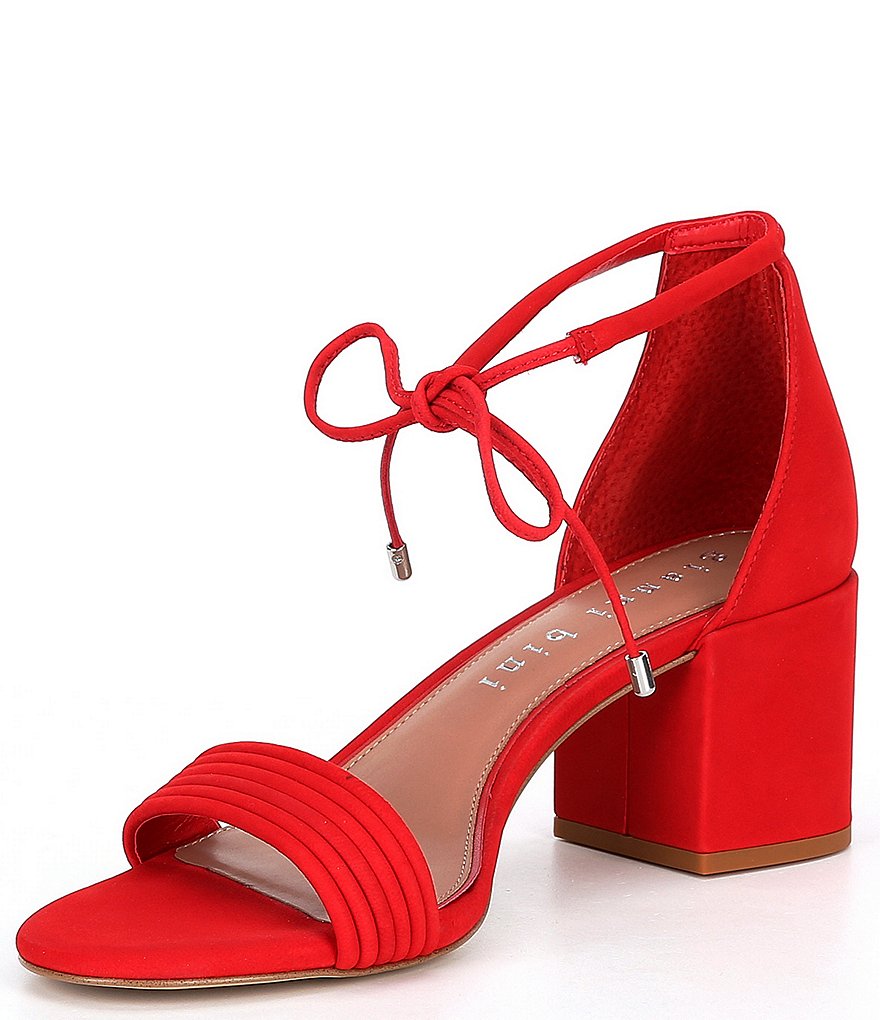 Gianni Bini Rhiaann Suede Ankle Tie Block Heel Sandals