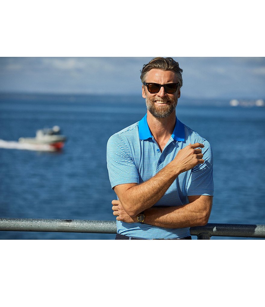 Cutter & Buck Big & Tall Forge Polo Tonal Stripe Performance Stretch Short-Sleeve Polo Shirt