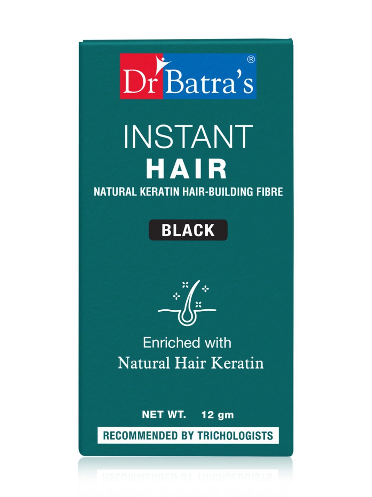 Dr. Batra's Instant Hair Natural Keratin Hair Building Fibre Black - 12 gm