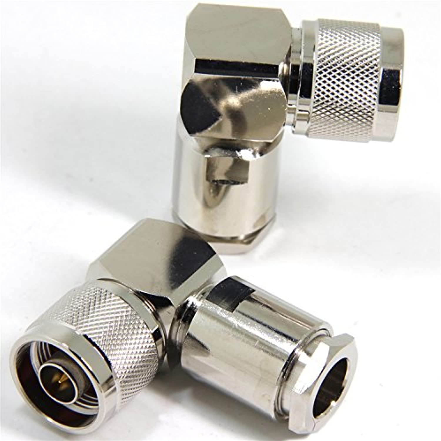 Ancable 2-Pack Premium N-Type Male Clamp Solder Right Angle 90 Degree Connector for 50 Ohm Low Loss LMR 400 Belden 9913 RG213 RG214 RG8 Coax Cable