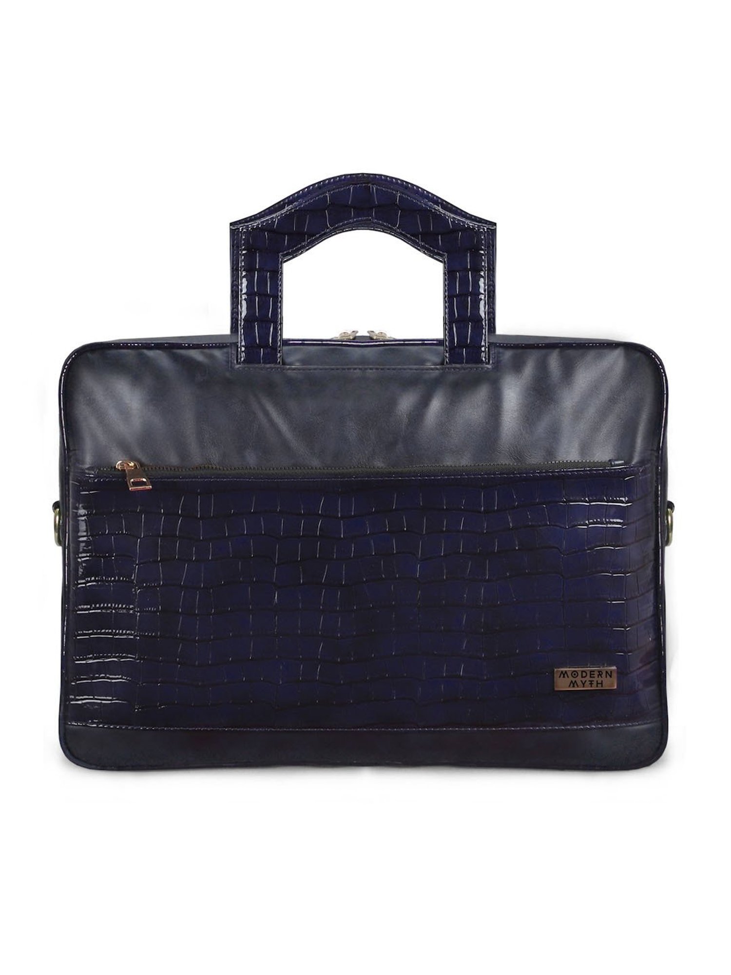 Modern Myth Blue Textured Medium Laptop Handbag