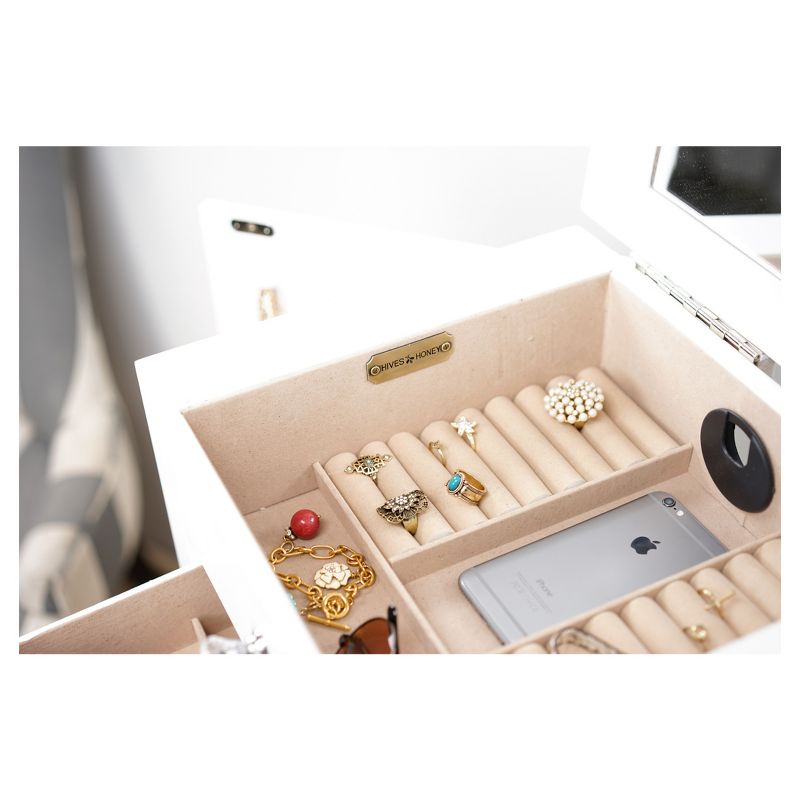 Crystal Jewelry Armoire White - Hives & Honey