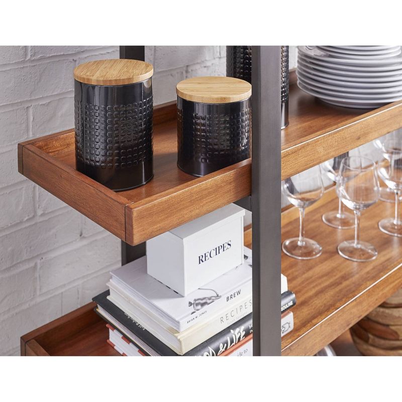 72" Grafton Industrial Wood Bookcase Brown - Martin Furniture