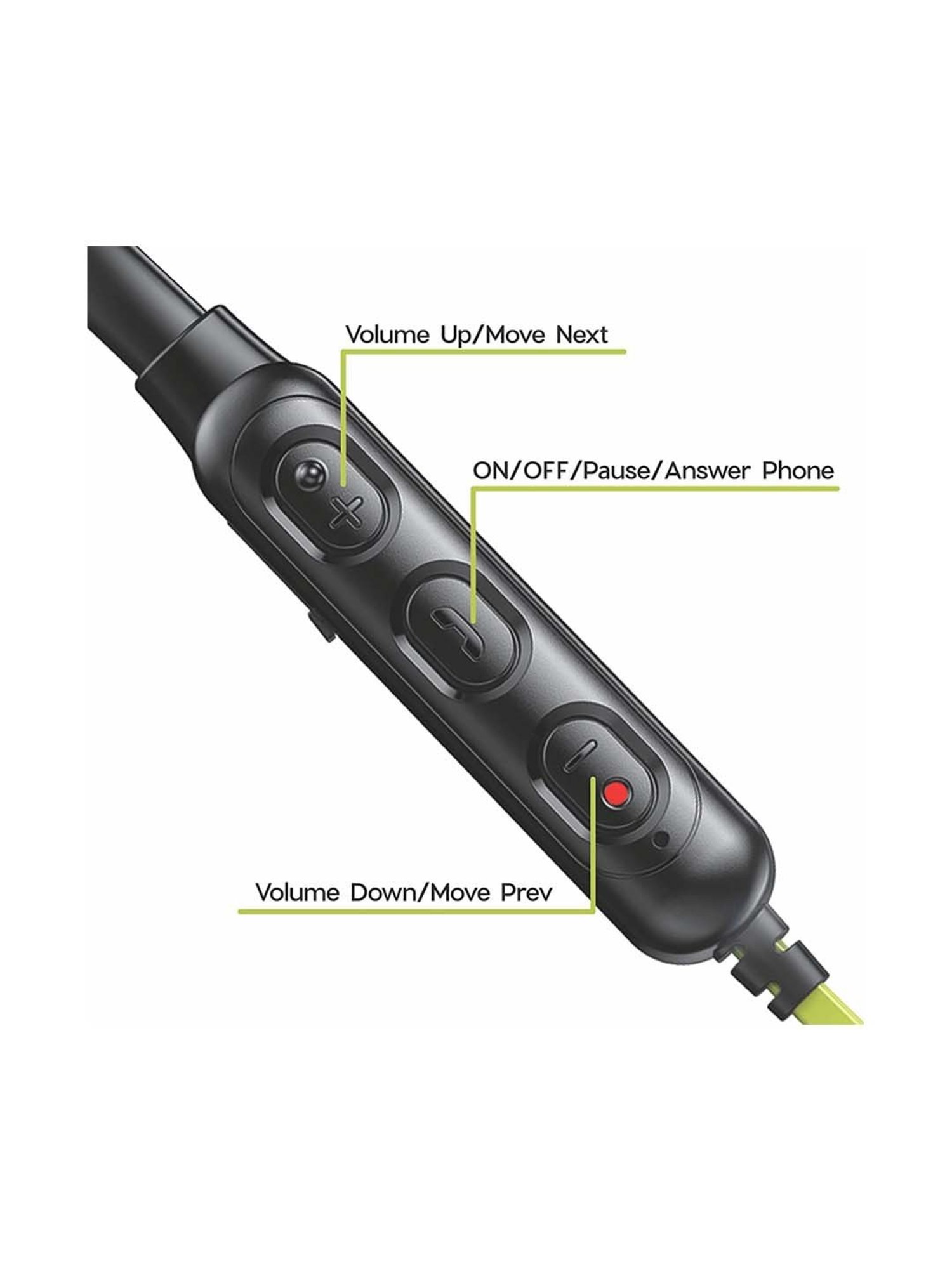 Maxx NX1 Wireless Neckband with Noise Cancellation (Black/Green)