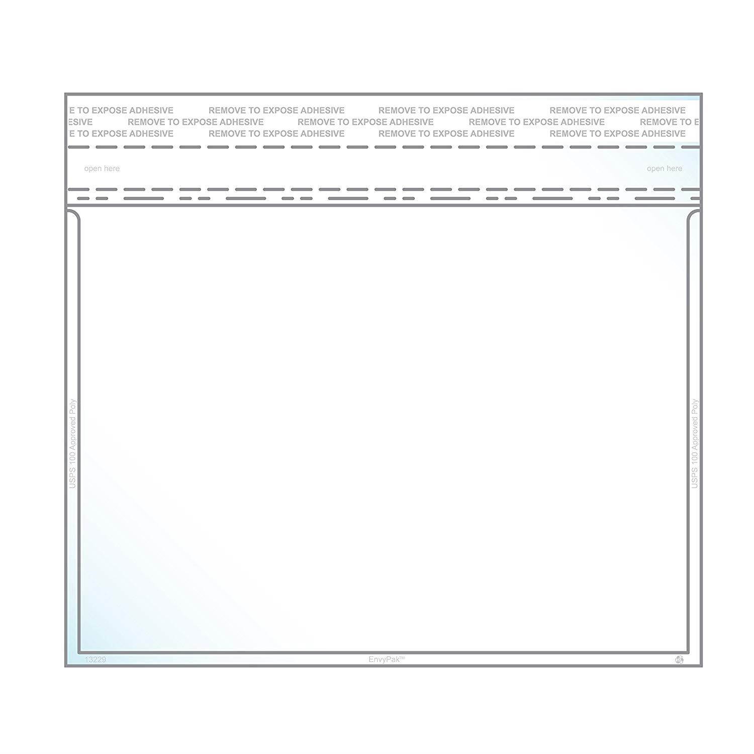 5.5" x 7.5" Photo & Postcard Envelope Crystal Clear, Permanent Tape (5" x 7? Insert Size) Perfect for Invitations & Announcments - Box of 100