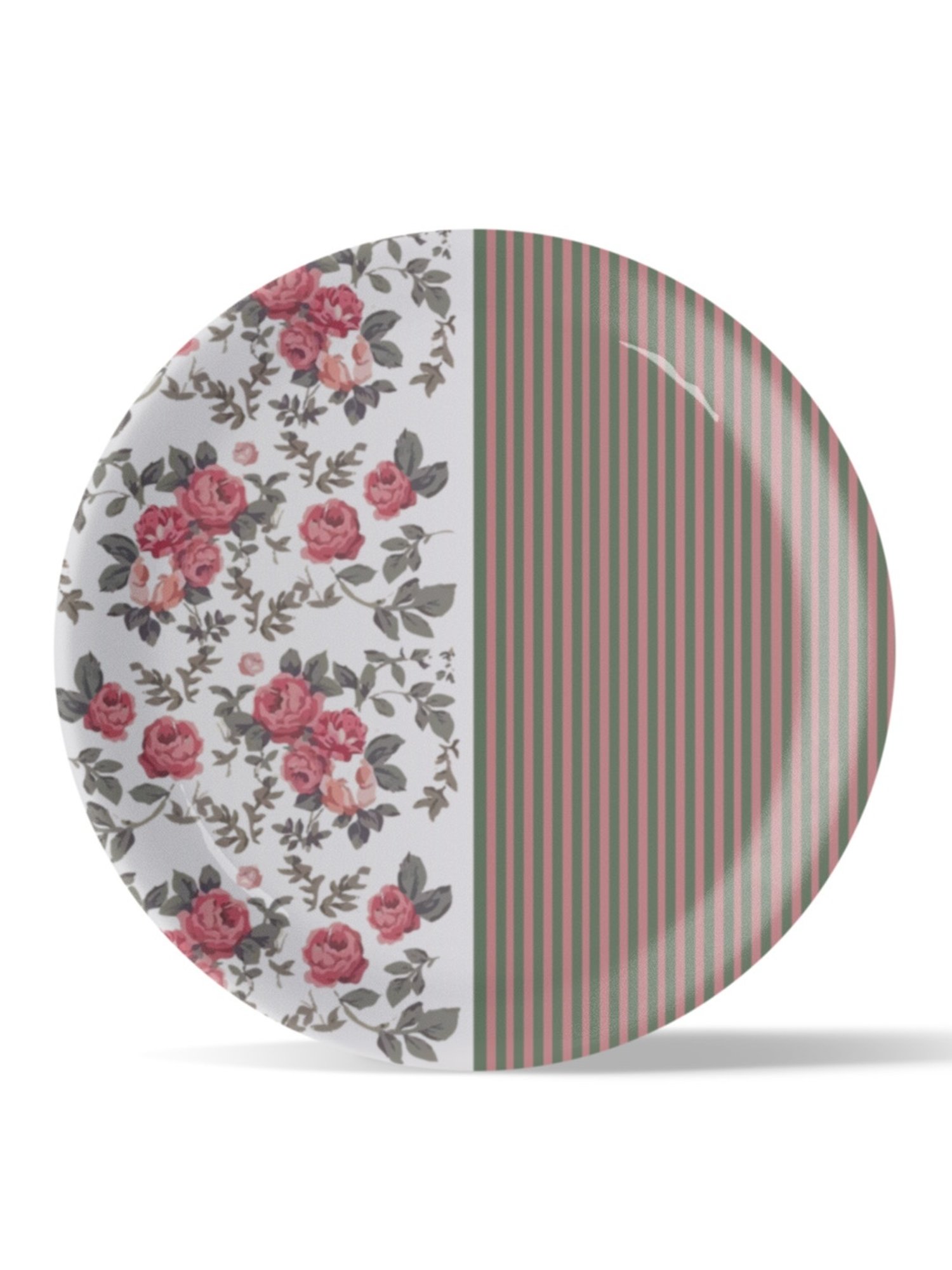 Nestroots English Floral Printed Multicolor Porcelain Wall Plate