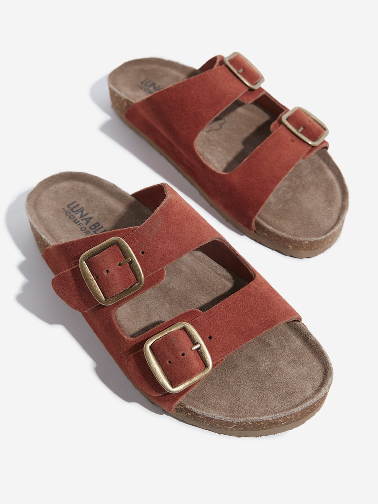 LUNA BLU by Westside Orange Slip-On Sandals