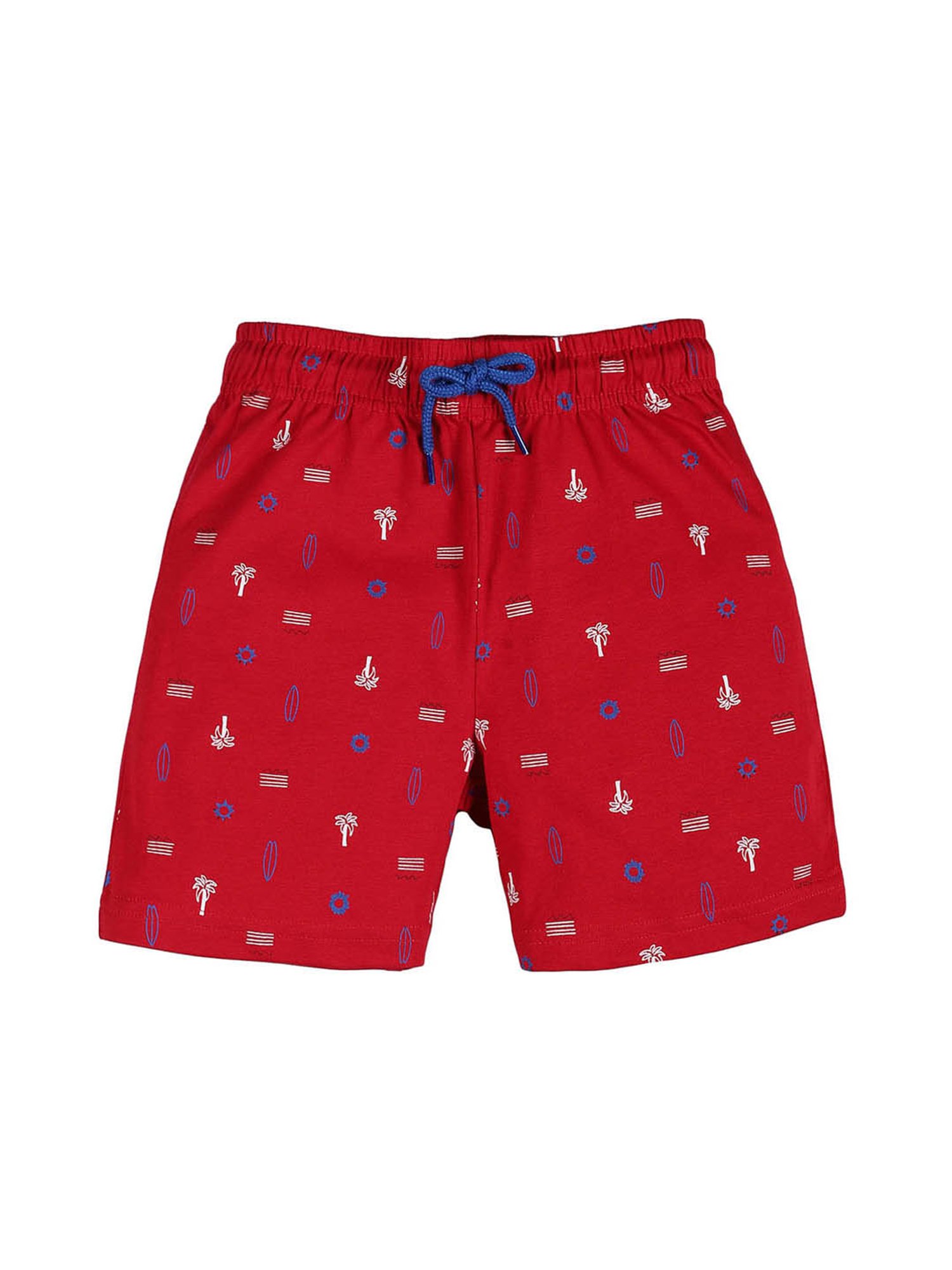 Plum Tree Kids Navy & Red Printed Shorts (Pack Of 2)