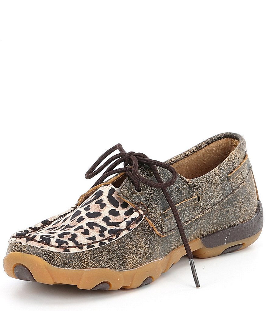 Twisted X Women's Leopard Boat Driving Mocs