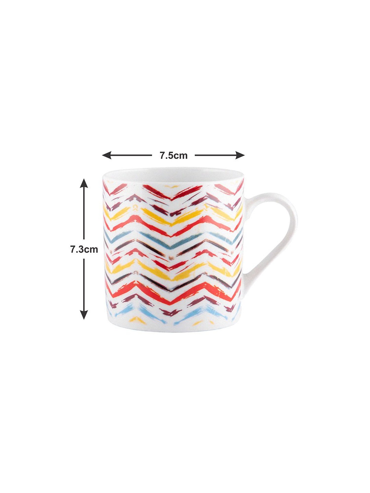 Goodhomes Multicolor Melamine Coffee Mug (220 ml) with Tray - Set of 7