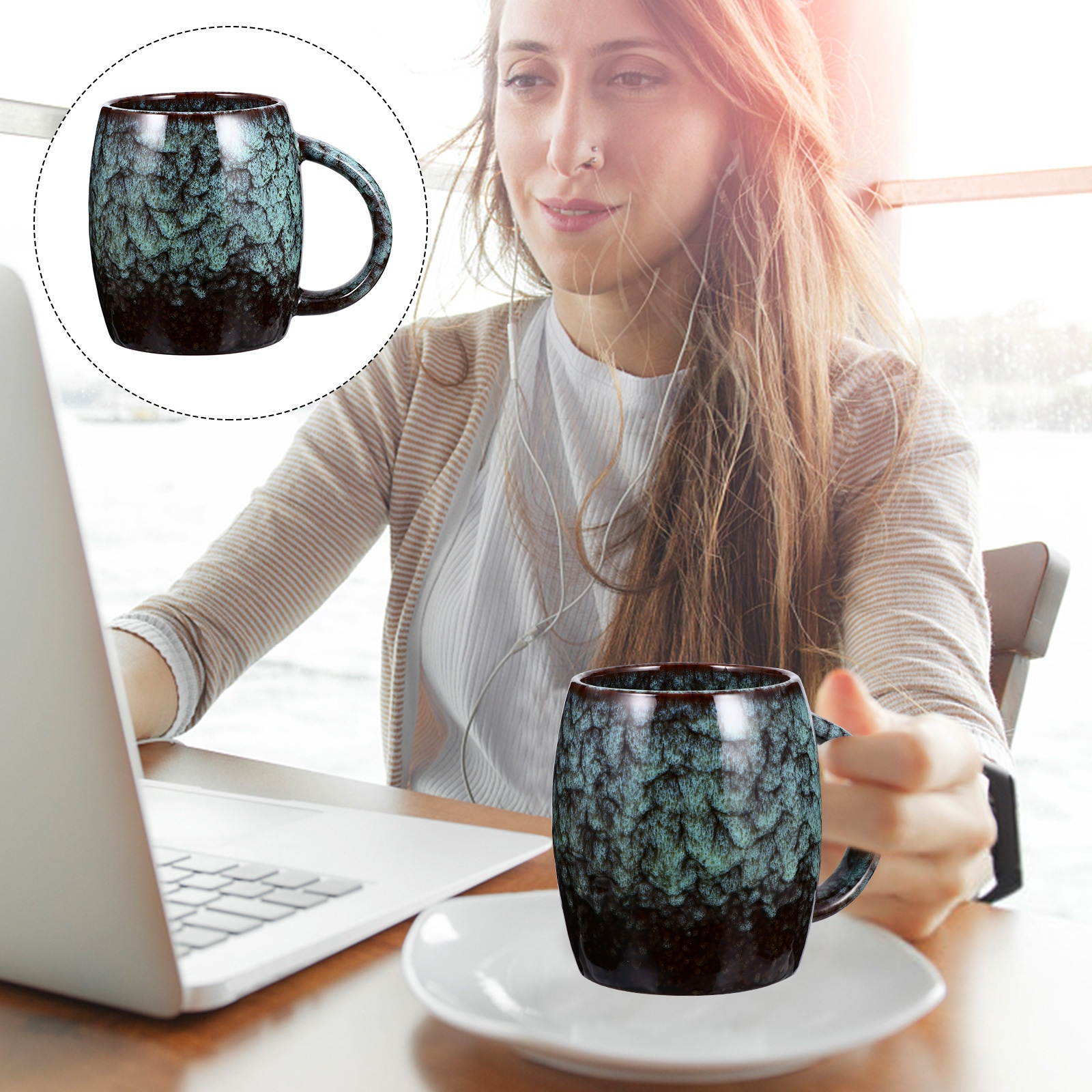 Retro Water Mug Practical Office Ceramic Cup Household Coffee Cup Water Cup