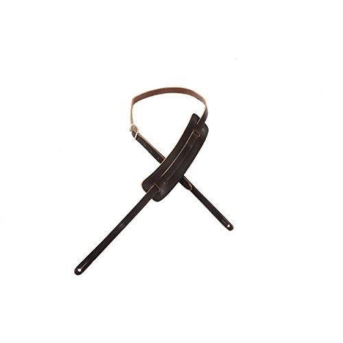 levy's leathers m25dbr 50sstyle vegtan leather guitar strap, dark brown