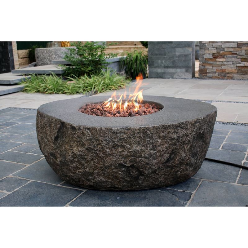 Boulder 43" Natural Gas Fire Pit Outdoor Backyard Patio Heater - Elementi