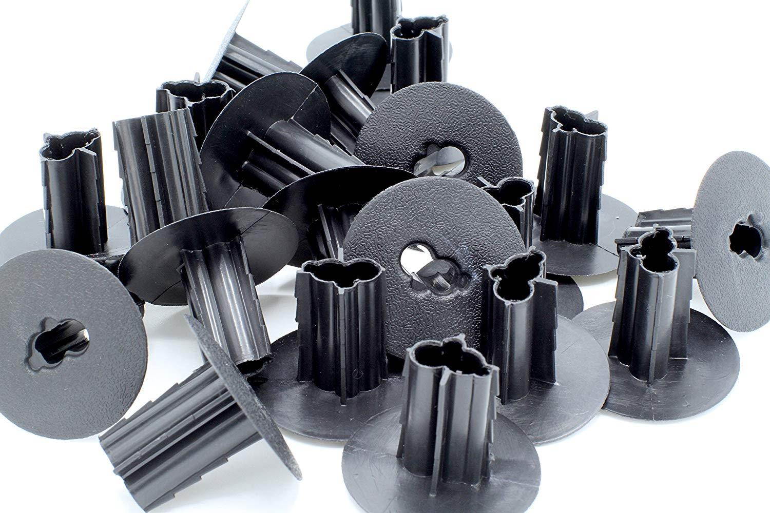 Black Dual Feed Through Bushing For Coax Coaxial Cable RG6 | 10 Pack