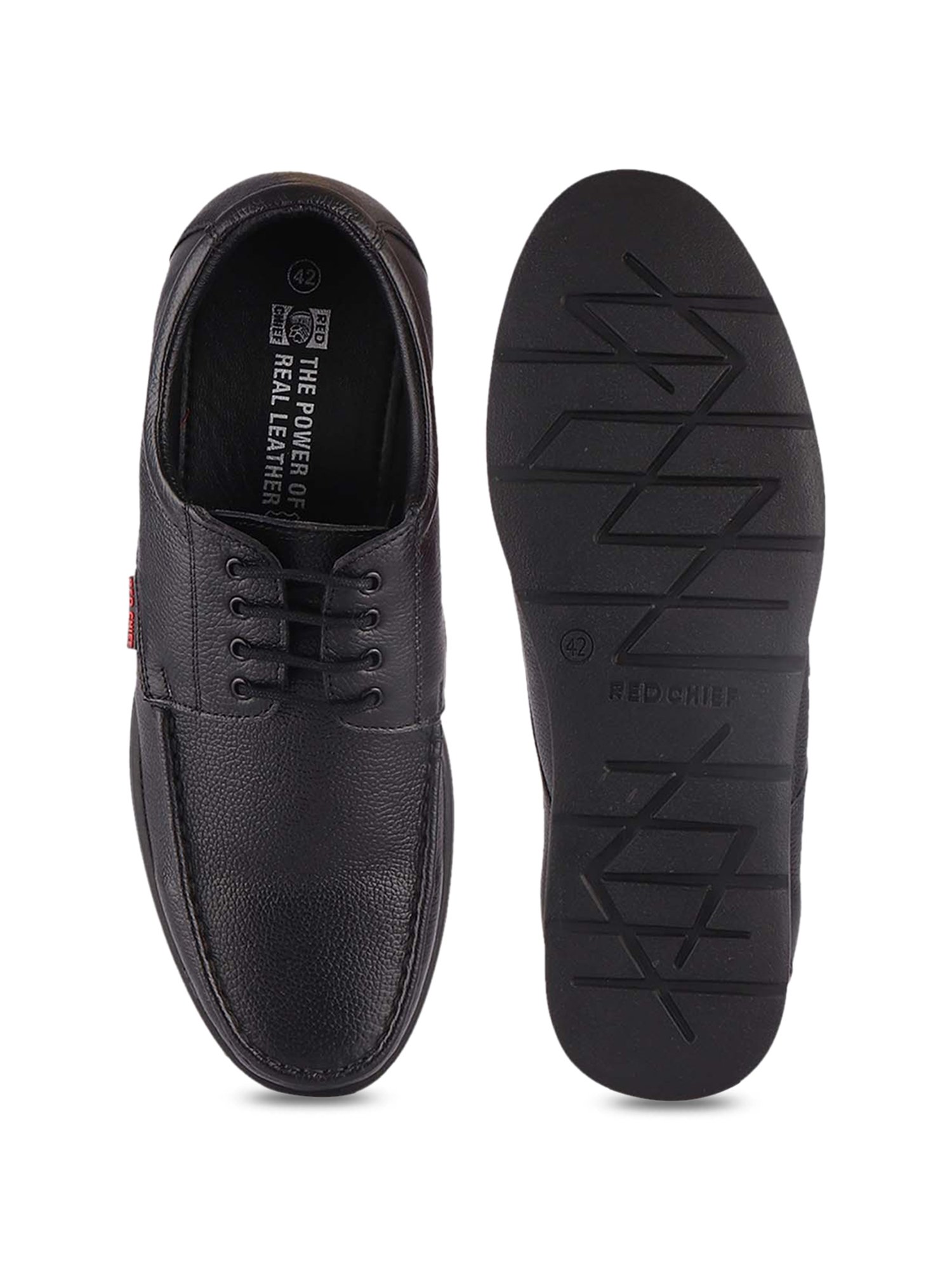 Red Chief Men's Black Derby Shoes