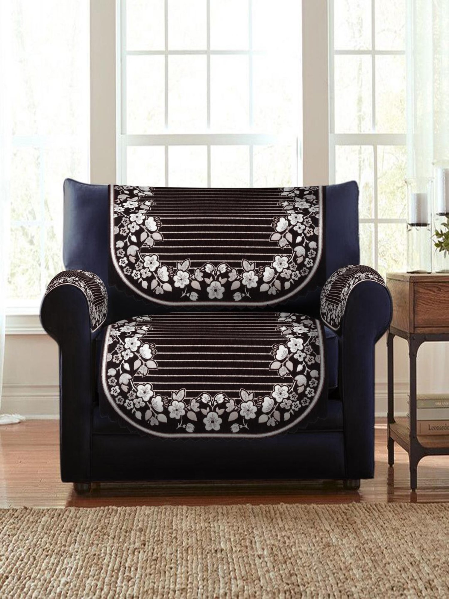 Nestasia Red & Cream Chevron Cotton Knitted Throw blanket with texture for Living Room or Bedroom