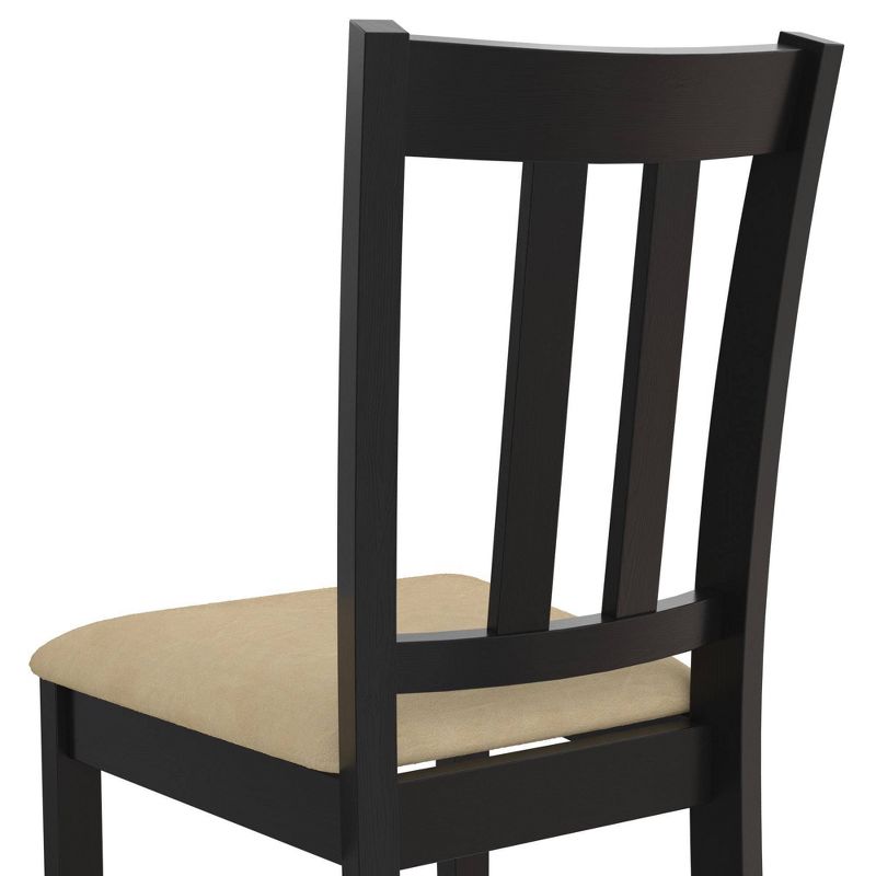 5pc Amber Traditional Height Dining Set Black/Beige - Dorel Living