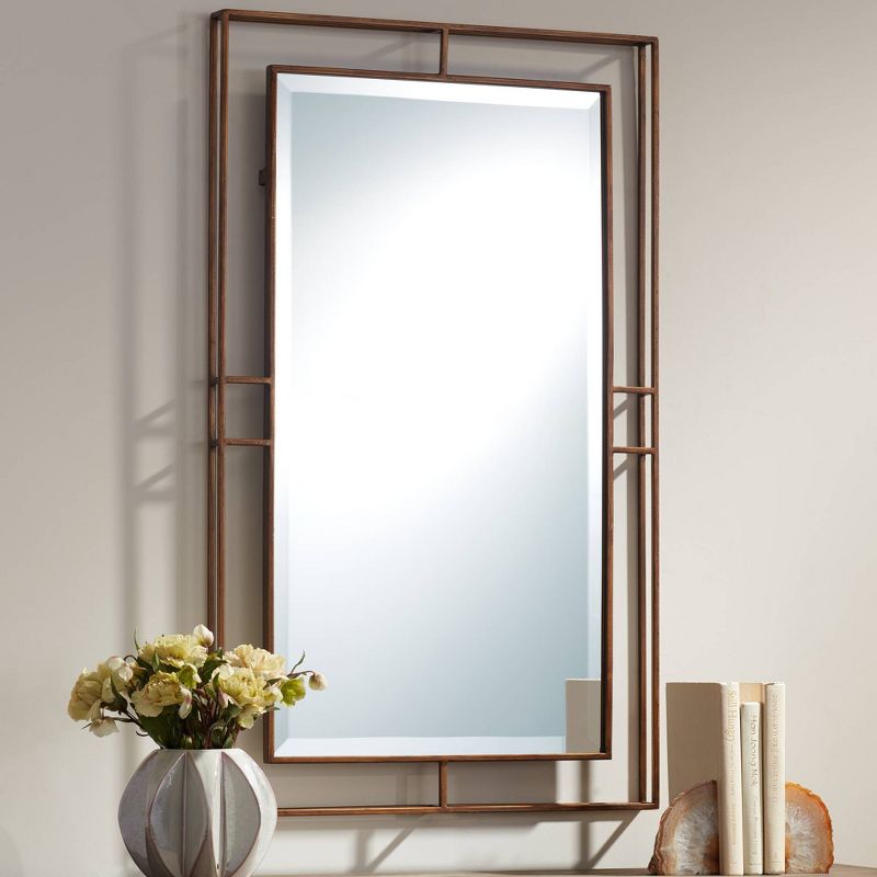 Uttermost Clancy Antique Gold 24" x 40" Openwork Deep Wall Mirror