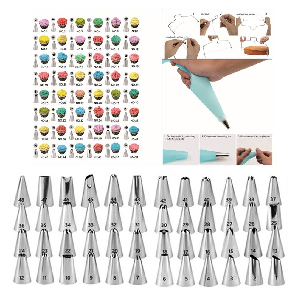 Cake Decor Stainless Steel Cake Decorating Supplies Cake Turntable 106PCS/Set DIY Cream Tools