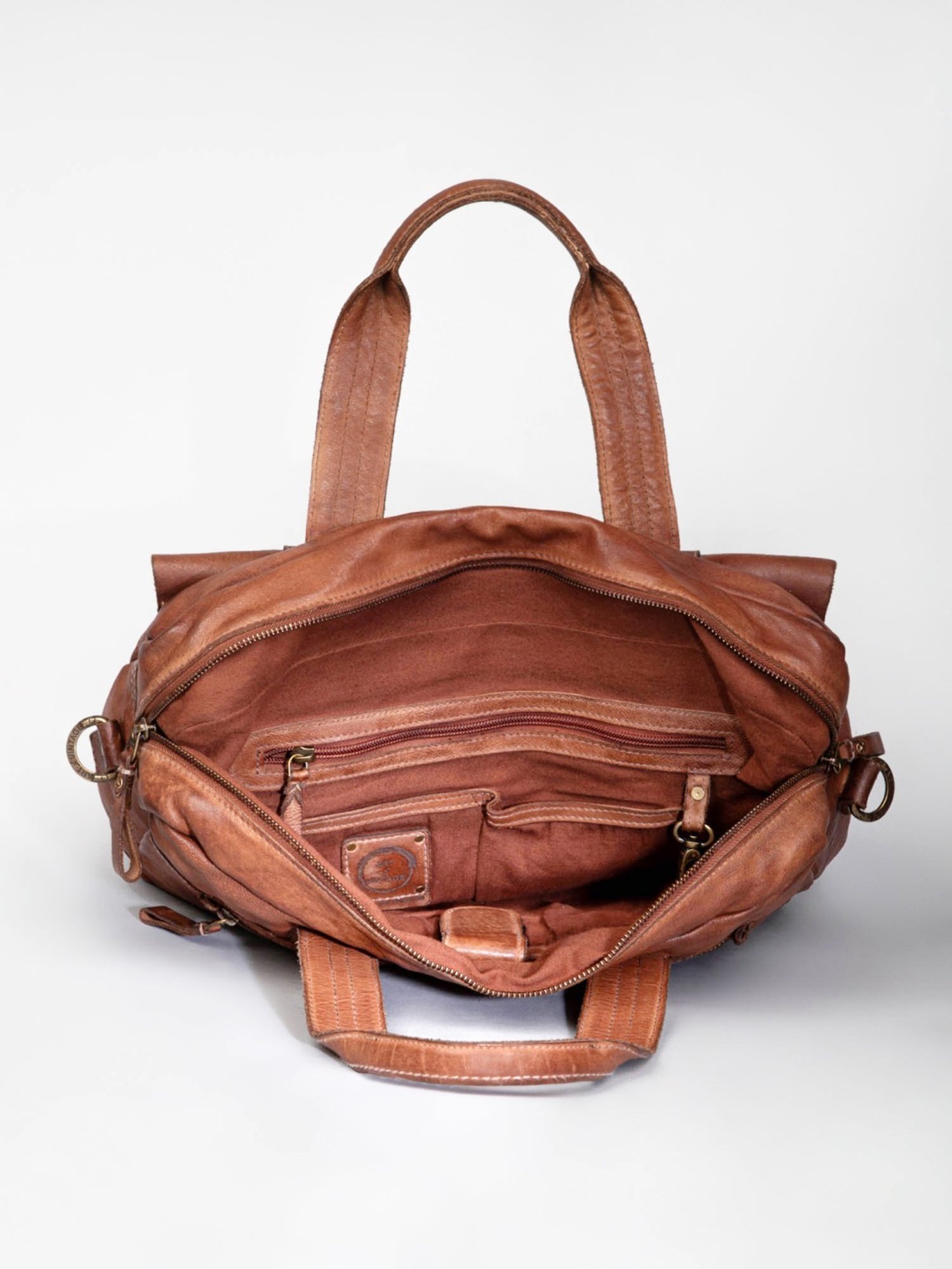 Art N Vintage Logan Cognac Leather Solid Large Laptop Messenger Bag