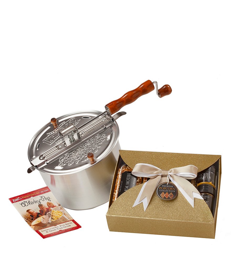 Wabash Valley Farms Stainless Steel Whirley-Pop Popcorn with Sip & Snack Set