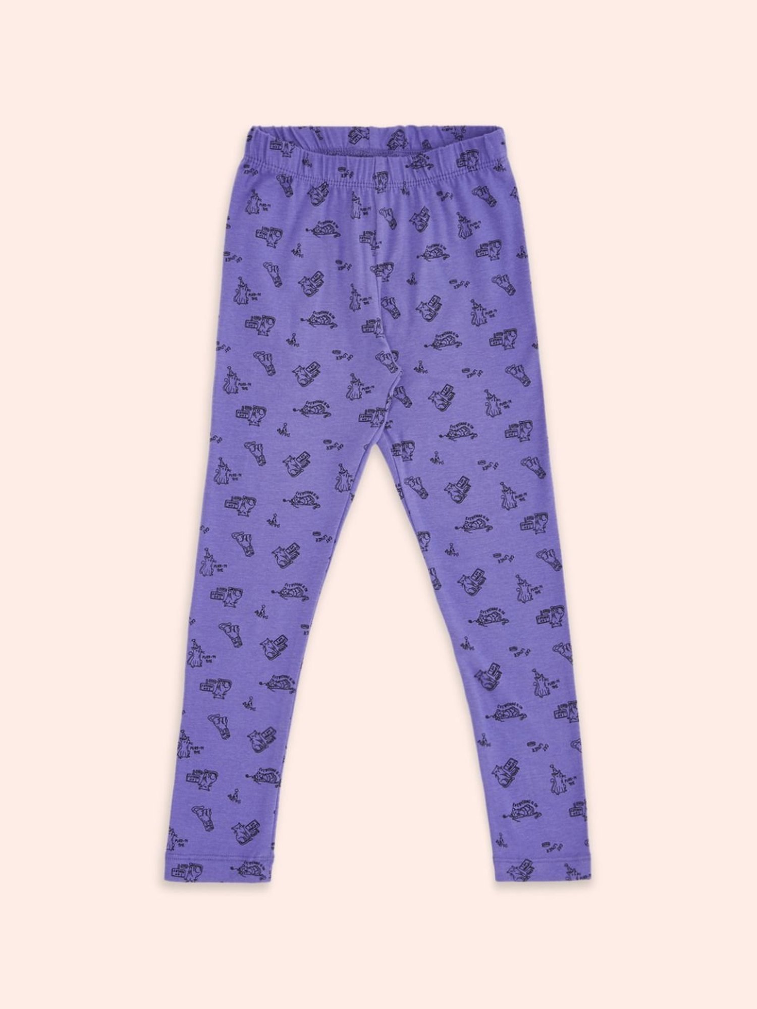 Pantaloons Junior Purple Printed Leggings