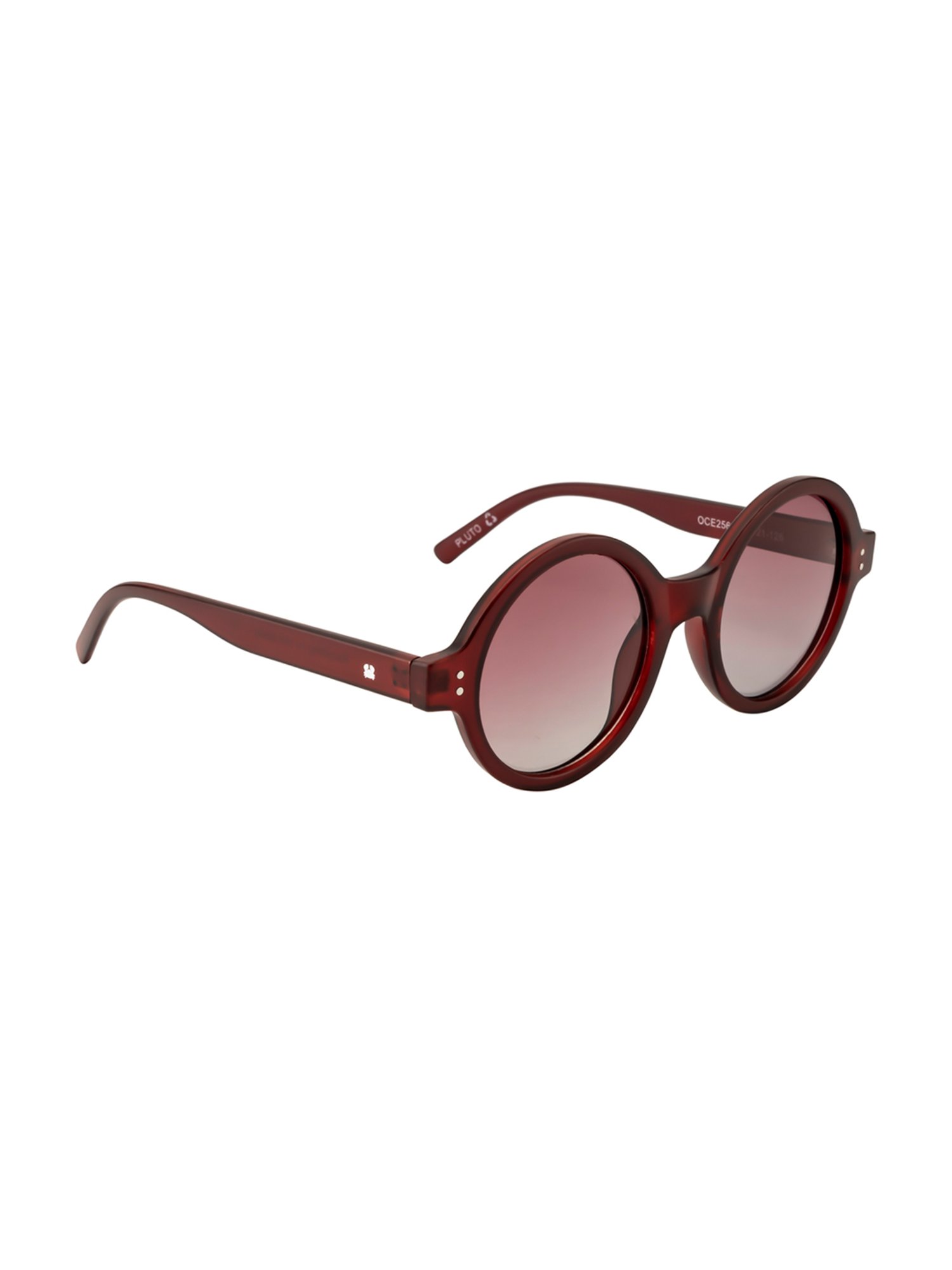 Oceanides Brown Round Unisex Sunglasses