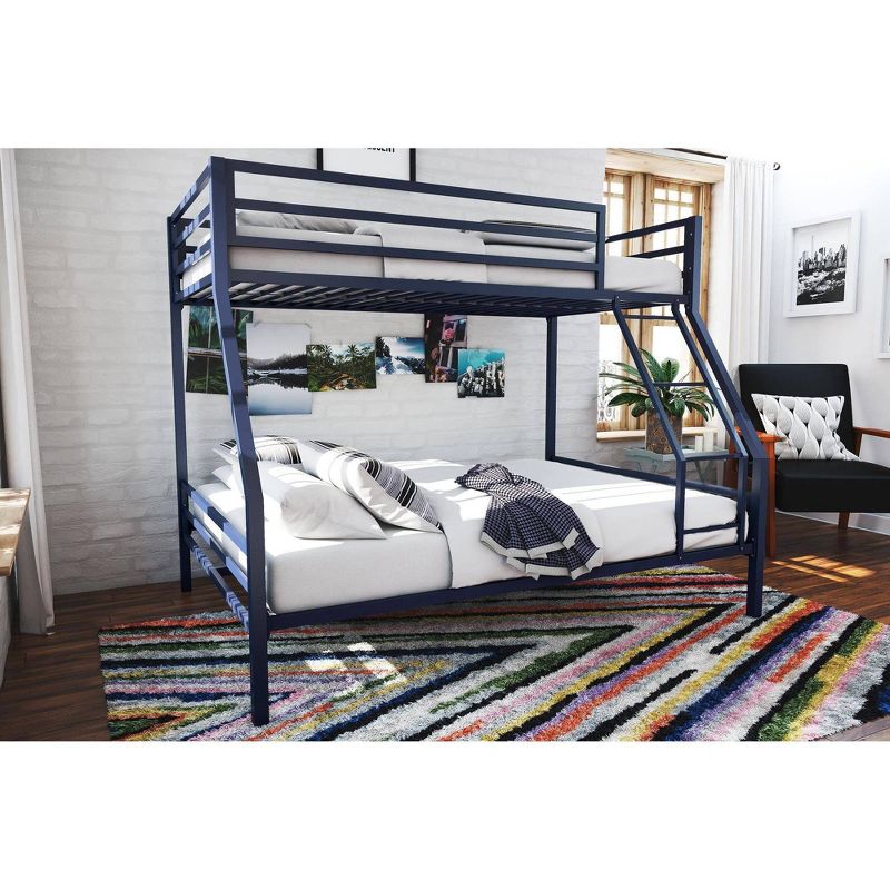 Twin Over Full Maxwell Metal Bunk Bed Navy Blue - Novogratz