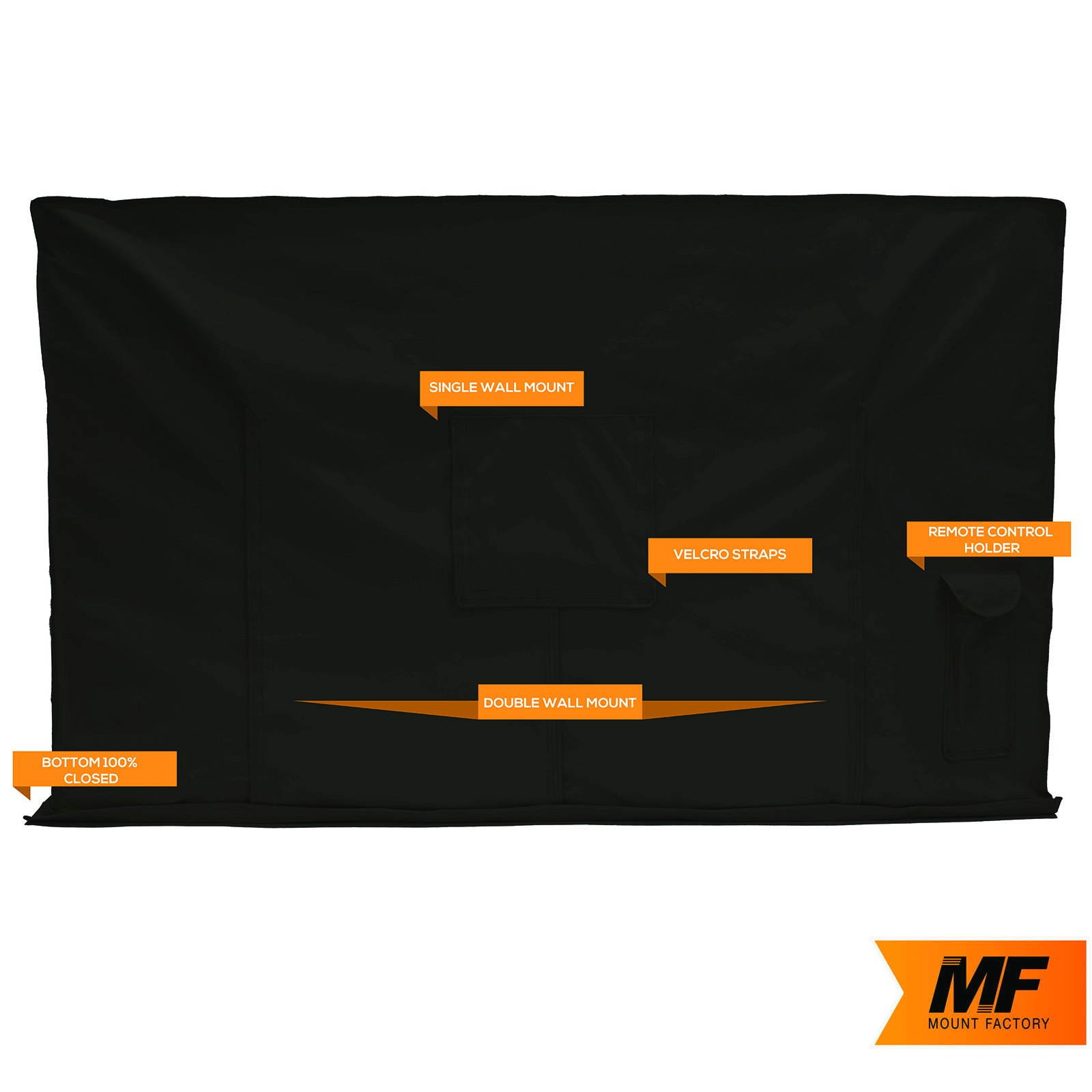 Outdoor TV Cover - 32" Model For 30" - 34" Flat Screens - Slim Fit - Weatherproof Weather Dust Resistant Television Protector - Black