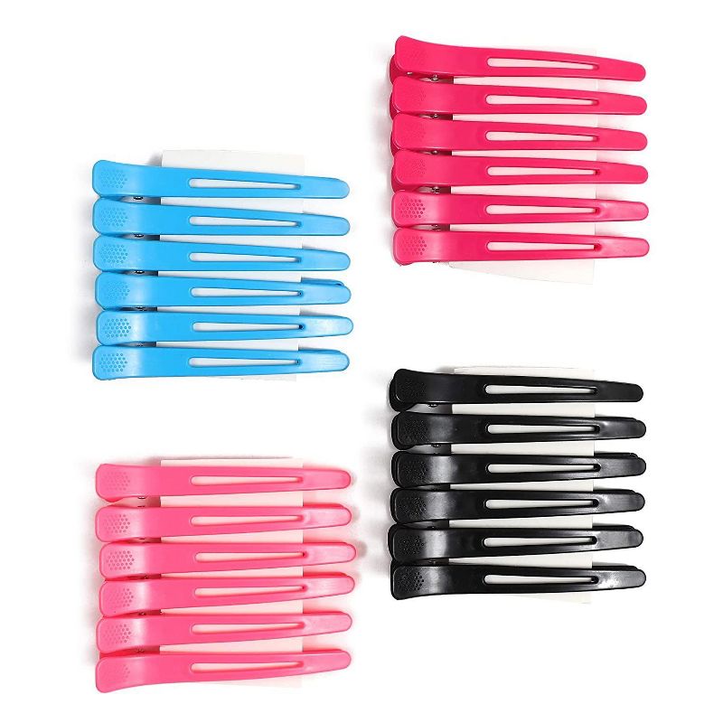 Glamlily 24-Pack Hair Clips 4.2" for Styling Sectioning, 4 Colors