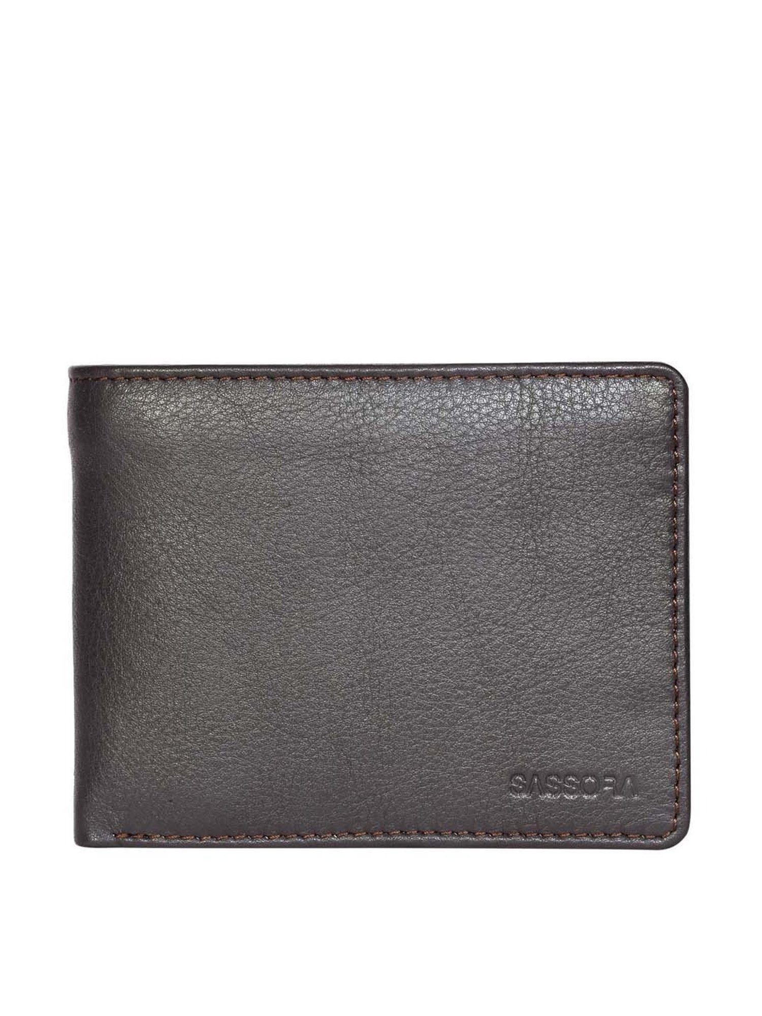 SASSORA Brown Casual Leather Bi-Fold Wallet for Men