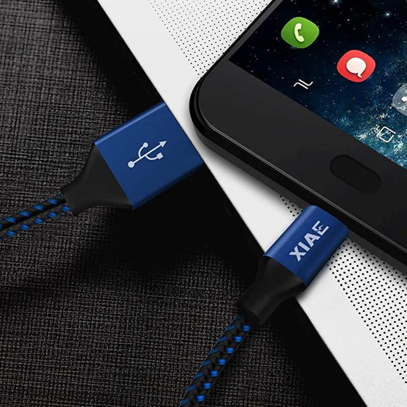 Micro USB Cable 5Pack 336610FT Nylon Braided Fast Charging Cable Aluminum Housing USB Charger Android Cable for Samsung Galaxy S7 Edge S6 S5Android PhoneLG G4HTC and MoreBlackBlue