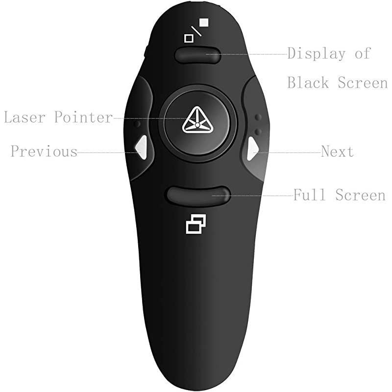2.4GHz Wireless Presenter Remote Presentation USB Control PowerPoint PPT Clicker PowerPoint Presentation Clicker PPT Remote Control Laser Pointer Slide Advancer Support Mac