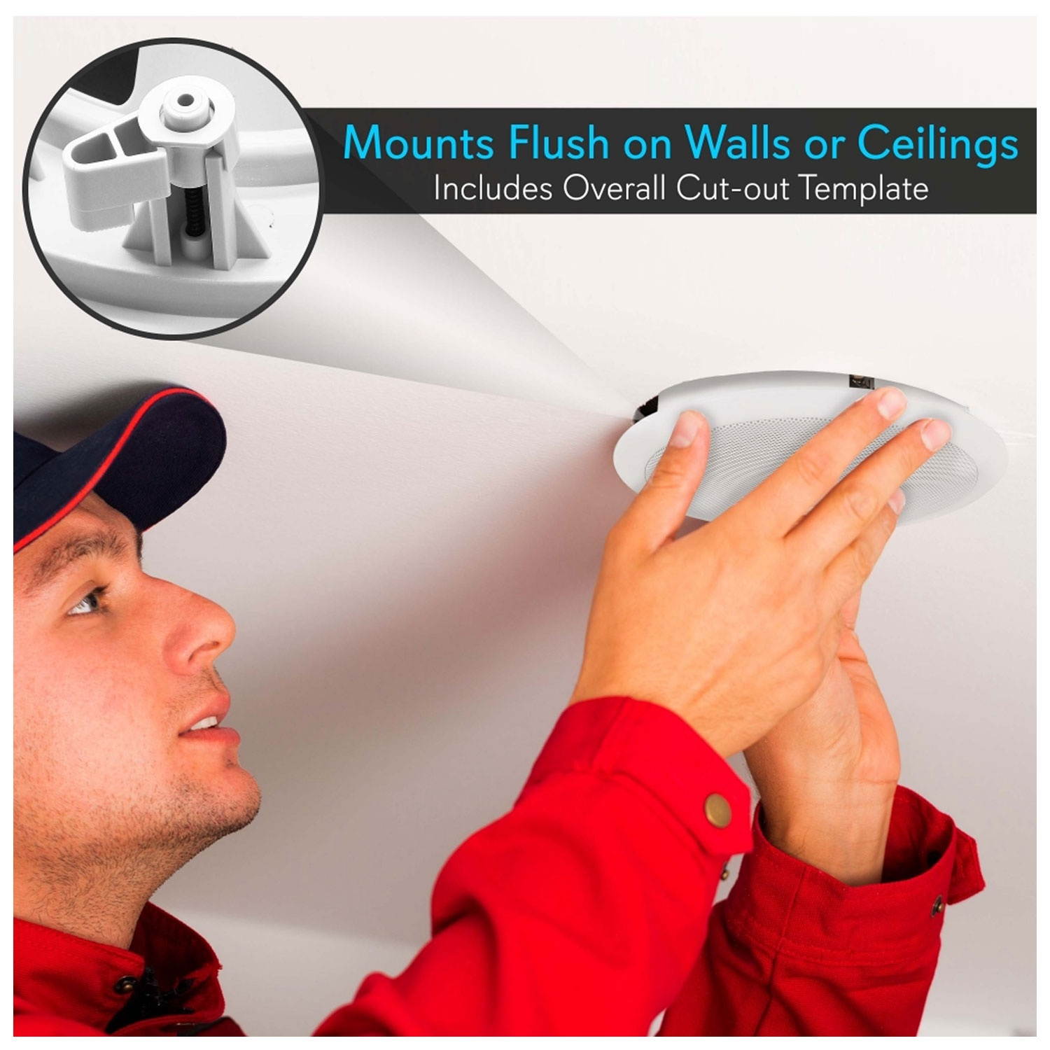 Pyle 8 Inch 500W 2 Way In Wall Ceiling Home Speakers System (Pair) (5 Pack)