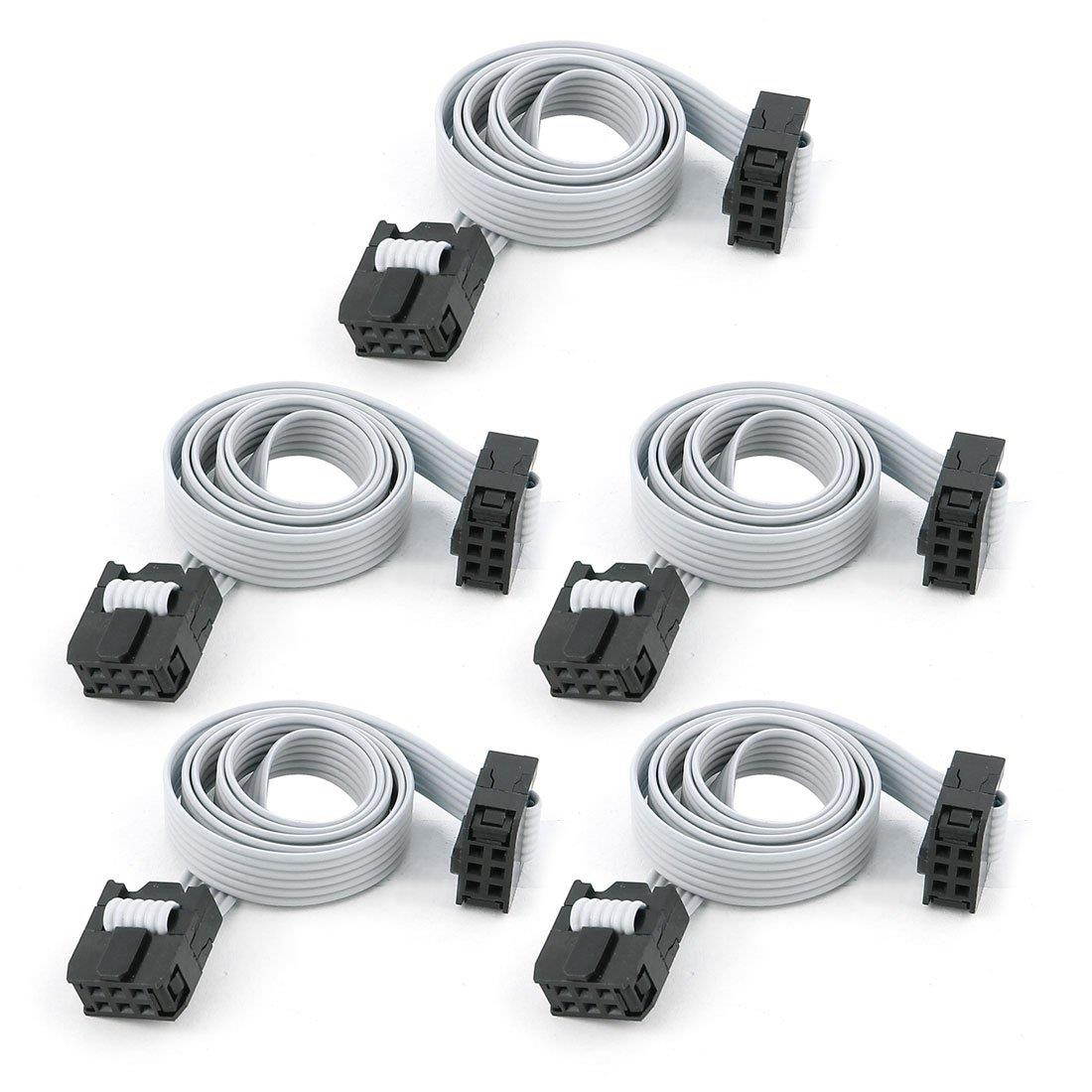 Uxcell a15020900ux0252 40cm Long IDC 6Pin Hard Drive Extension Wire Flat Ribbon Cable (Pack of 5)