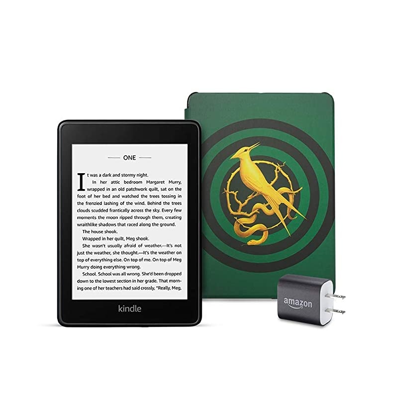 Kindle Paperwhite Bundle including Kindle Paperwhite - Wifi, Ad-Supported,  exclusive The Ballad of Songbirds and Snakes Cover, and Power Adapter