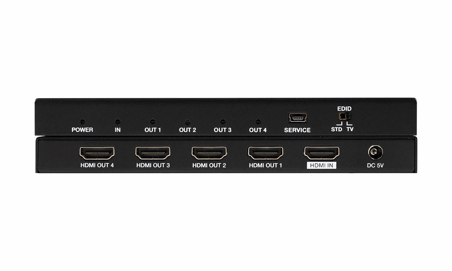 BZBGEAR 4-Port 4K 60Hz HDMI Splitter Support HDMI 2.0b, HDCP 2.2, HDR & 3D