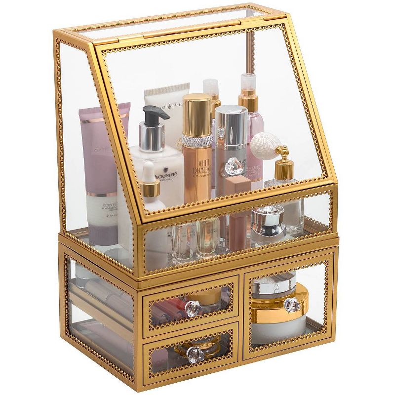Sorbus Stackable Makeup Organizer - Gold