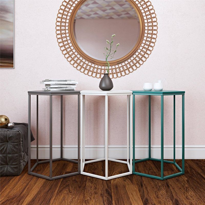 Park Ave. Hexagon Accent Table Set White - CosmoLiving by Cosmopolitan