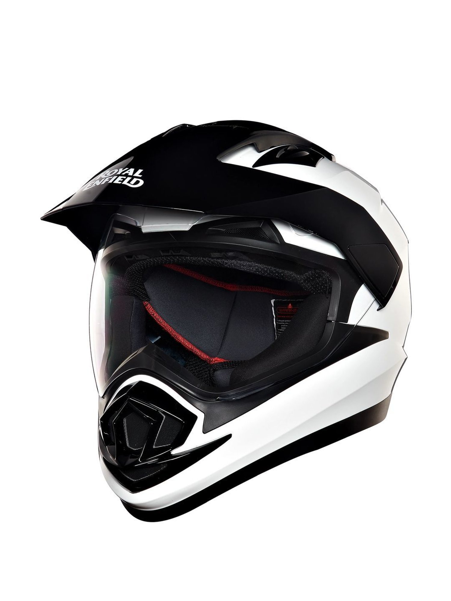 Royal Enfield White & Black Textured Medium Helmet