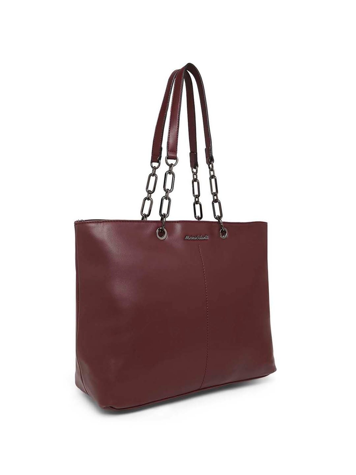 Marina Galanti Maroon Solid Medium Tote Handbag