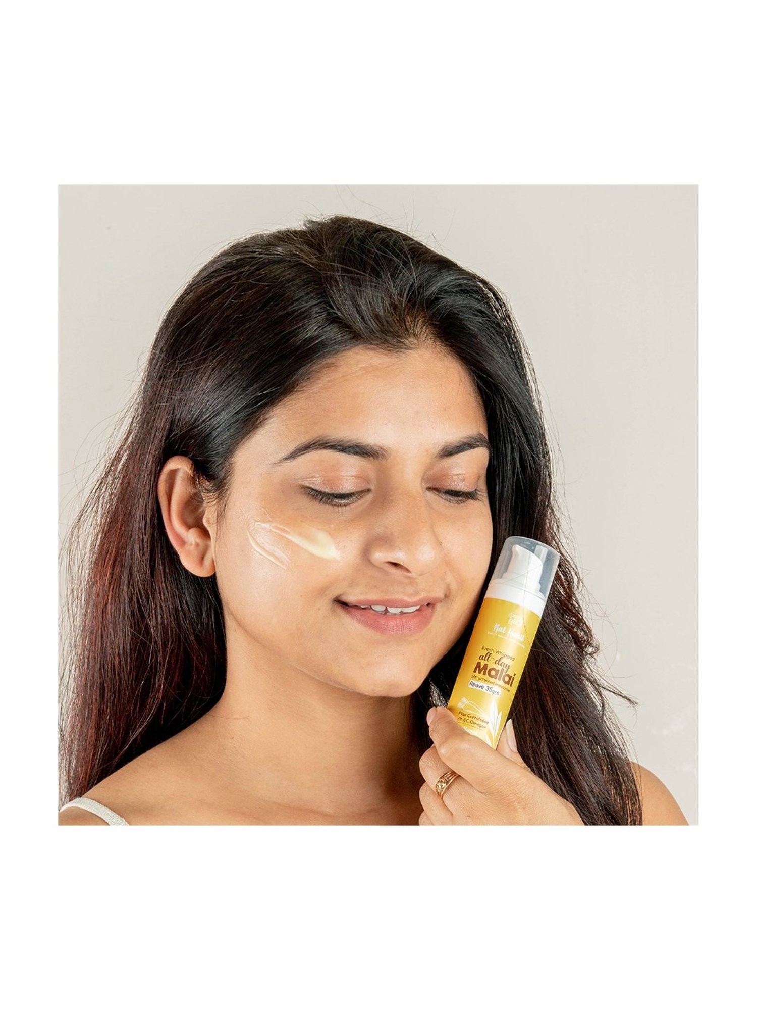 Nat Habit Flax Carrot Vit-EC Omega Fresh Whipped All-Day Malai Face Moisturiser - 30 gm