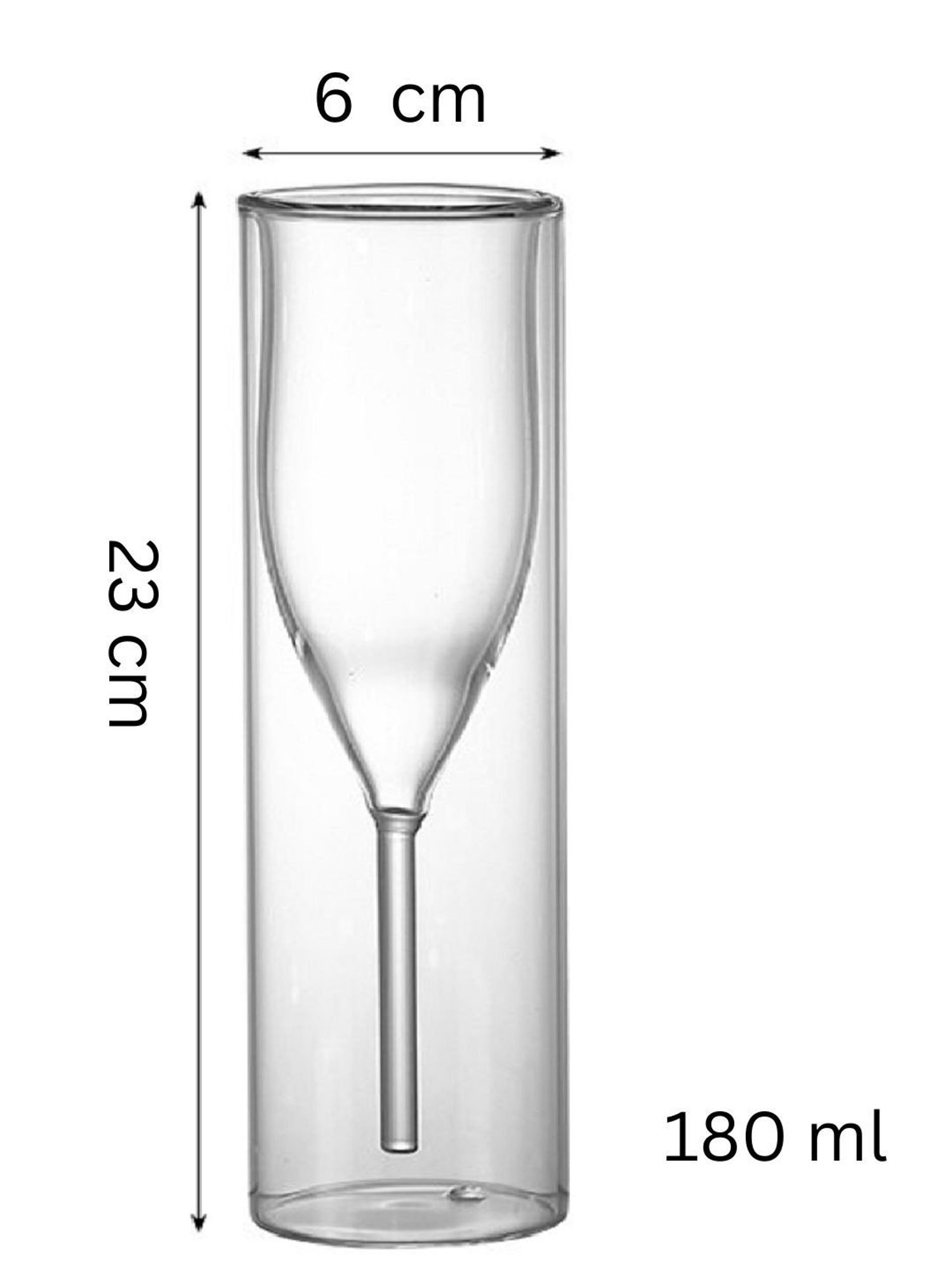 Melbify Flute Transparent Glass Champagne & Wine Glass (180ml) - Set of 2