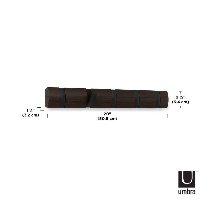 Umbra 23.21"x3.47" Flip Hook Dark Brown