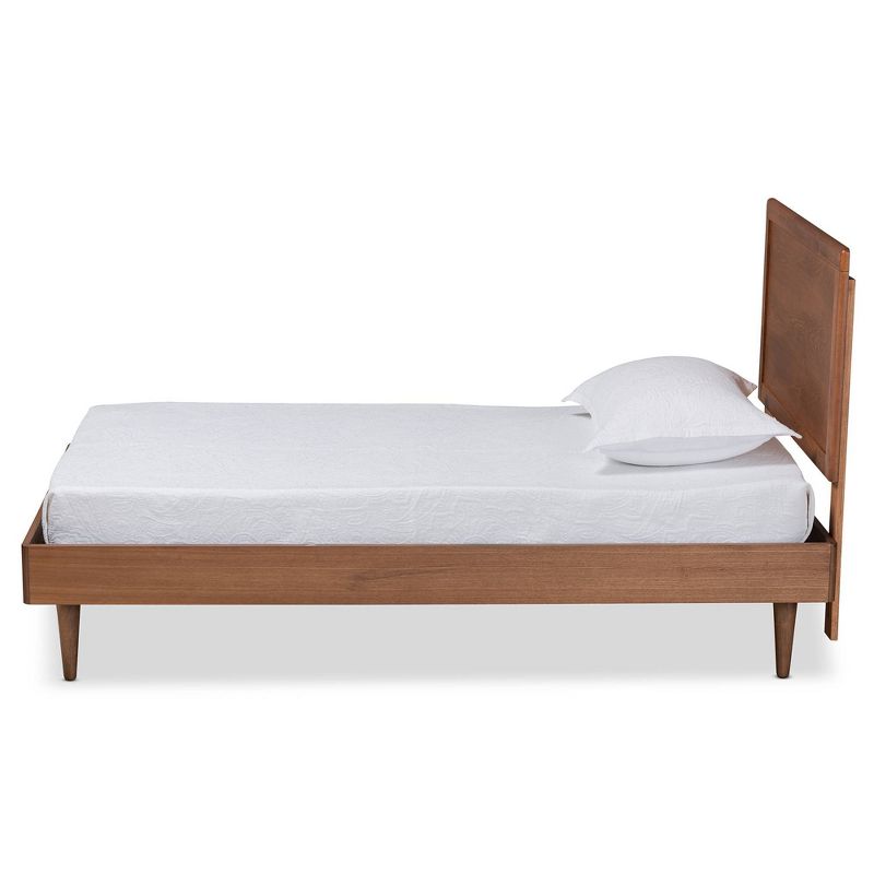 Twin Hiro Wood Platform Bed Walnut Brown - Baxton Studio