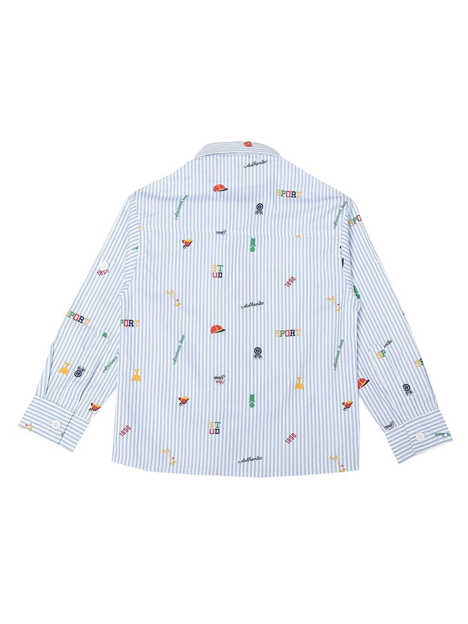 Mee Mee Kids Blue & White Striped Full Sleeves Shirt