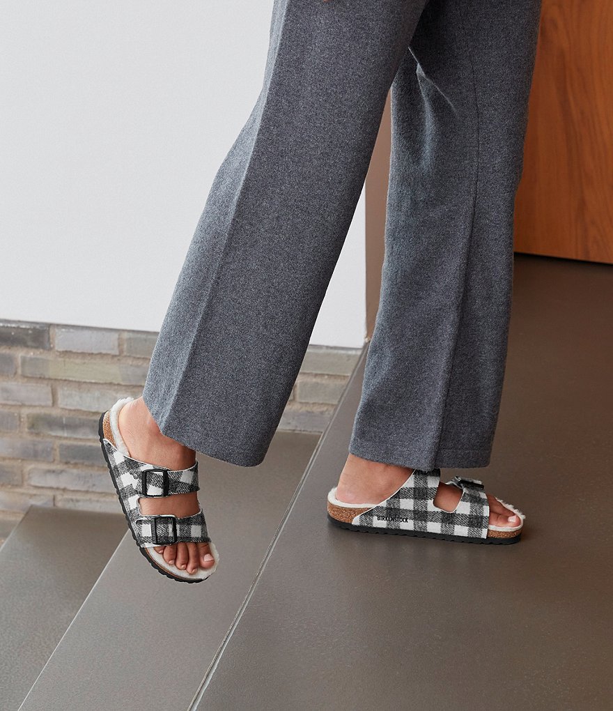 Birkenstock Women's Arizona Plaid Shearling Sandals