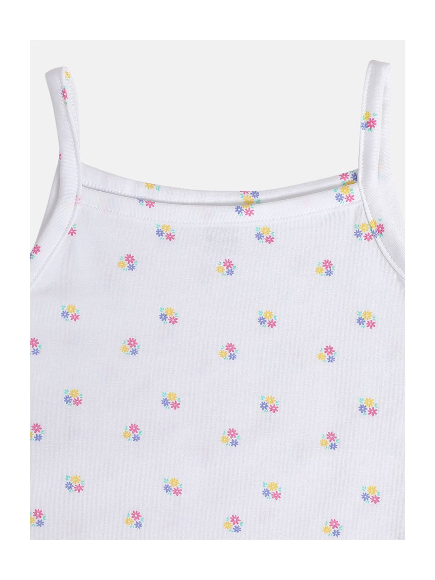 MINIKLUB Girls Pink & White Printed Camisole (Pack Of 2)