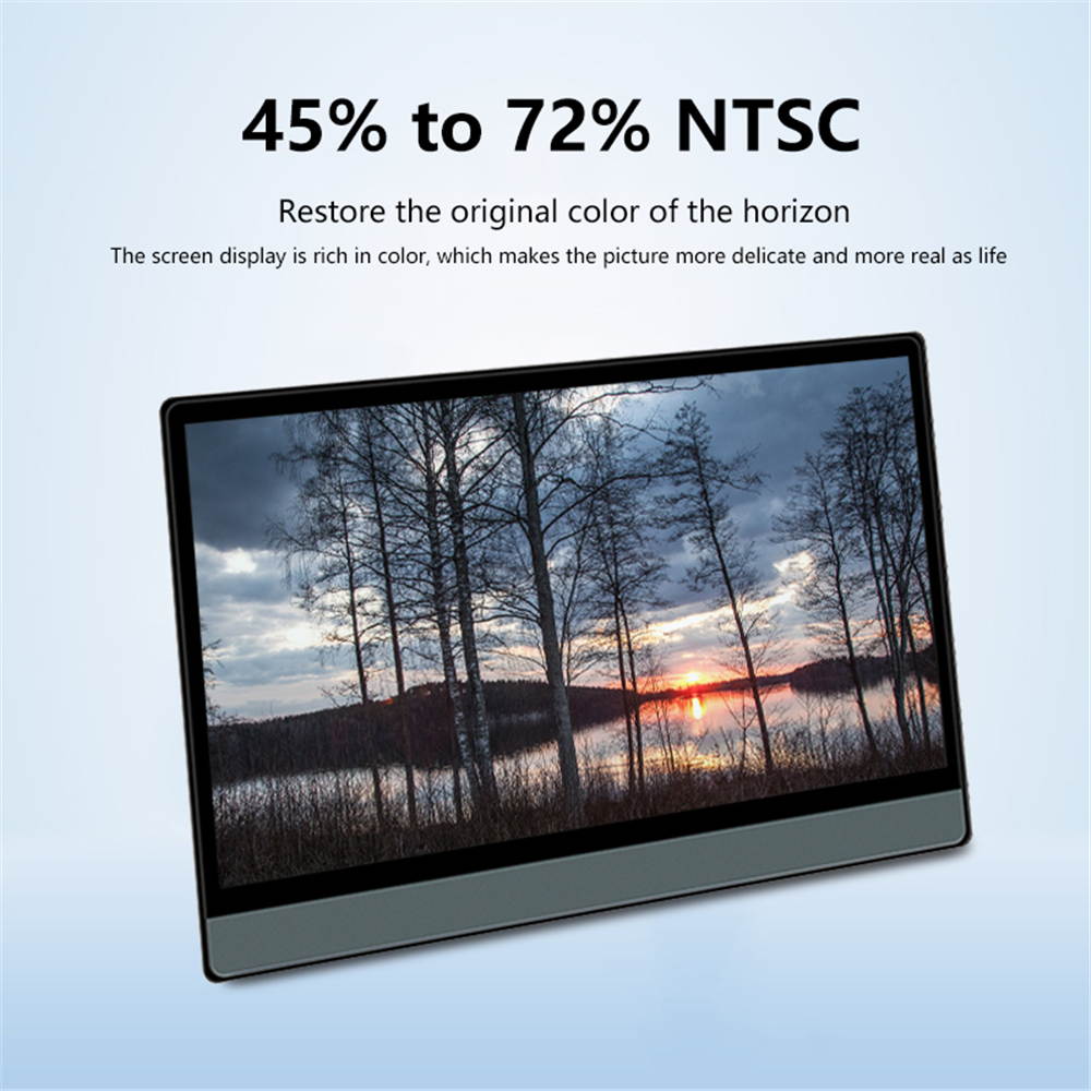 HFYZ T13 13.3-inch Full HD 1080p IPS LED Monitor with Built-in Speakers and VESA Mounting, Rotating Portrait & Landscaper, Built-in stand