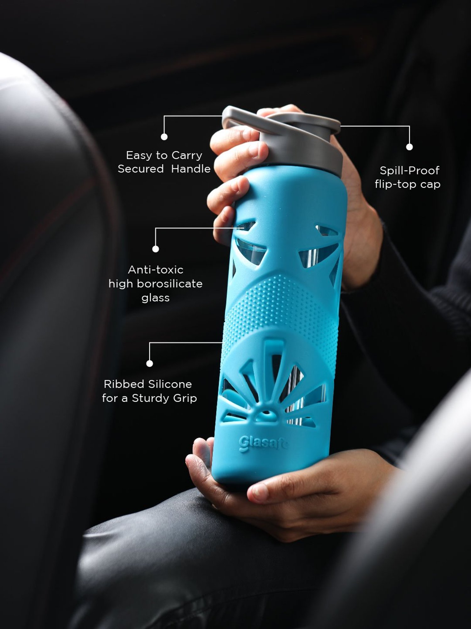 Glasafe Desk Munch Tranquil Teal Borosilicate Tiffin Combo